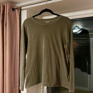 Long Sleeve Everywear Olive Green Tee Large